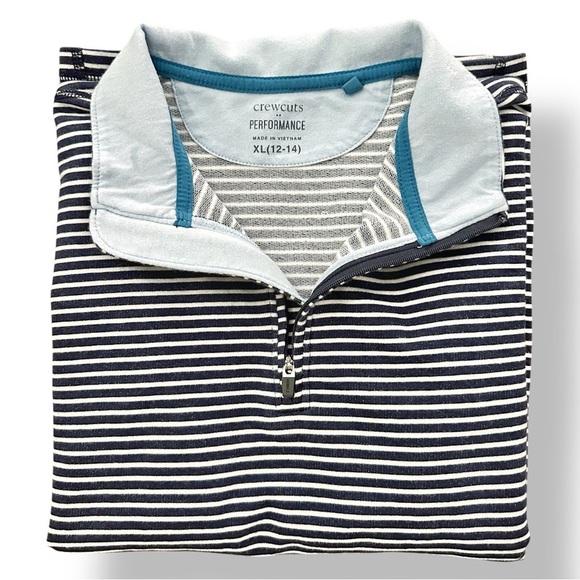 Crewcuts | Breton Striped Performance Quarter Zip (XL) - Picture 3 of 6